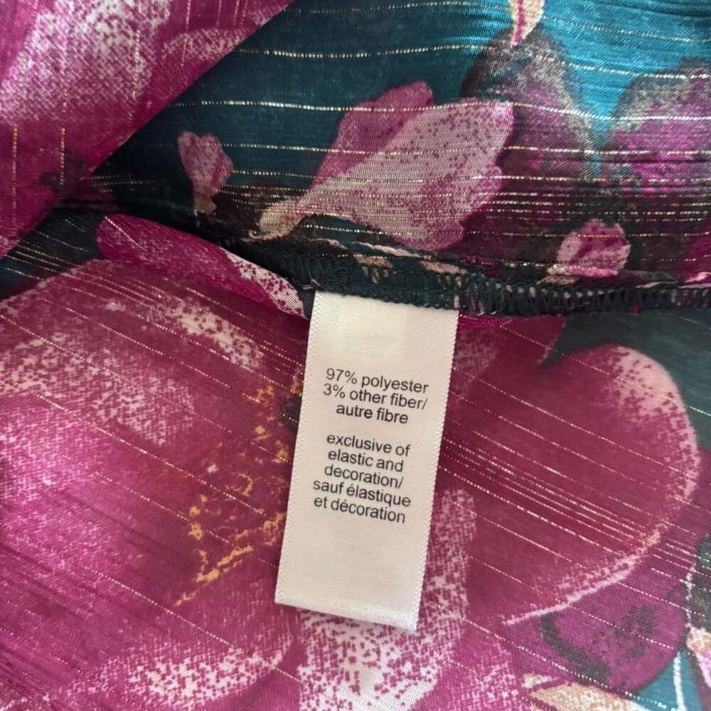 Maurices Women's Floral Print Long Sleeve Blouson Sleeve Blouse Size M - Picture 5 of 7